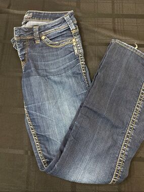 Silver Jeans Straight Leg Denim in Medium Blue Wash
